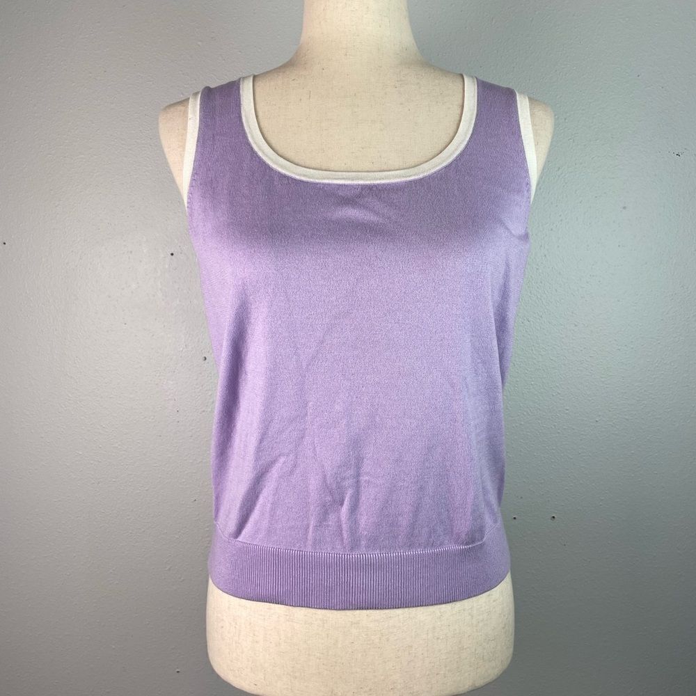 Jones New York Lavender Sleeveless Women's Light Sweater Top Size M EUC